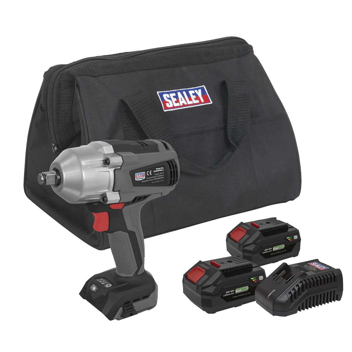 Premier SV20 Series 1/2"Sq Drive Brushless Cordless Impact Wrench Kit 20V 4Ah - 2 Batteries [CP20VPIWKIT]