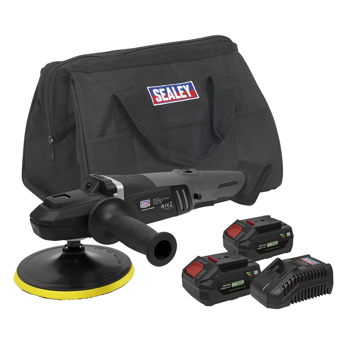 Premier SV20 Series 180mm Brushless Cordless Rotary Polisher 20V 4Ah - 2 Batteries [CP20VRPXKIT]