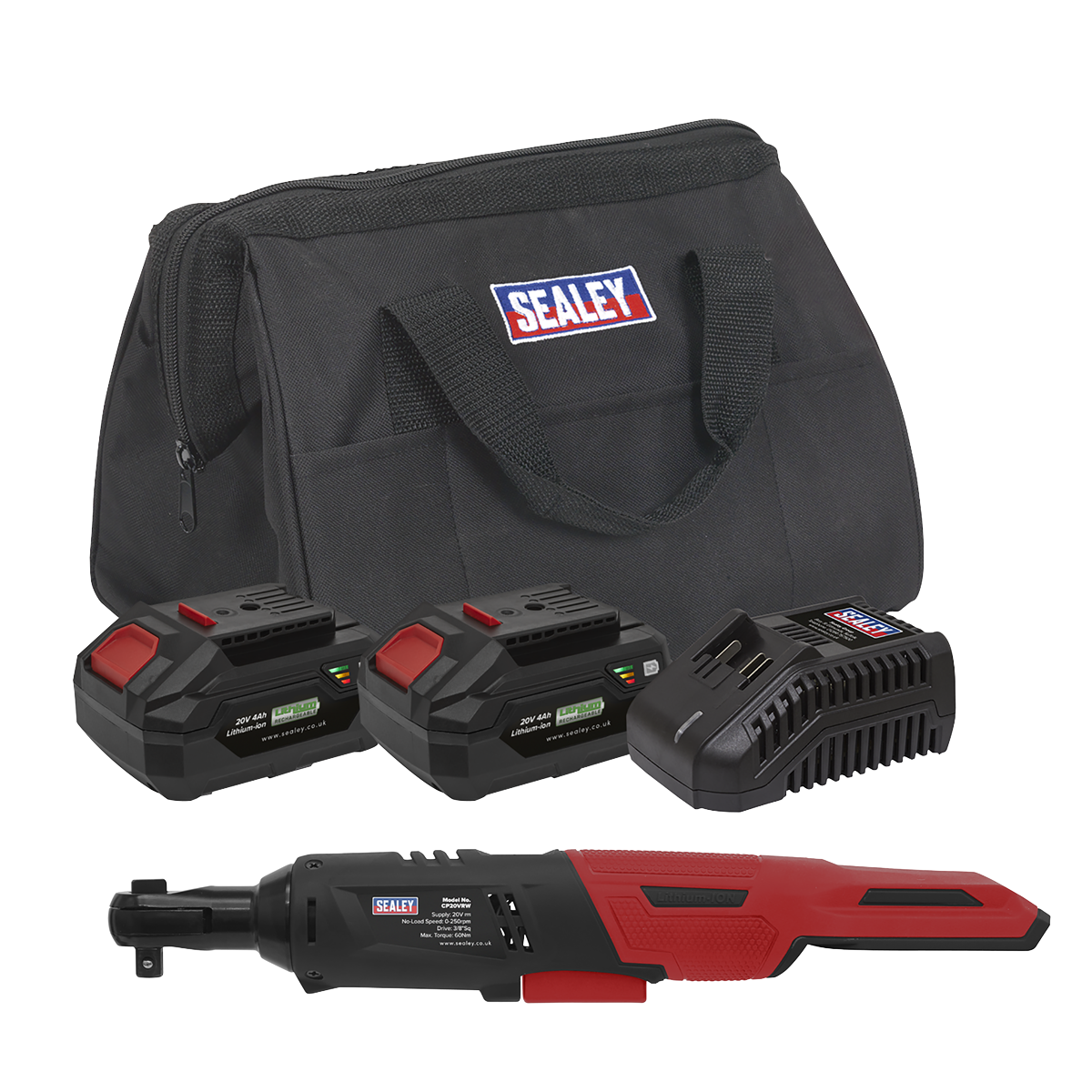 SV20 Series 3/8"Sq Drive Cordless Ratchet Wrench Kit 60Nm 20V 4Ah - 2 Batteries [CP20VRWKIT]