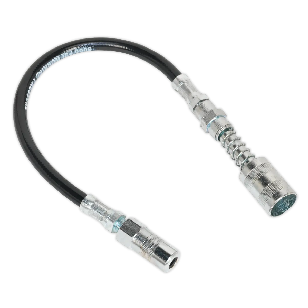 Flexible Rubber Grease Gun Delivery Hose with 4-Jaw Connector & Quick Release Coupling 300mm [GGSF300]