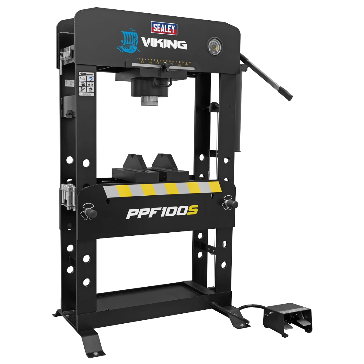 Viking Floor Type Air/Hydraulic Press with Sliding Ram & Foot Pedal 100 Tonne [PPF100S]