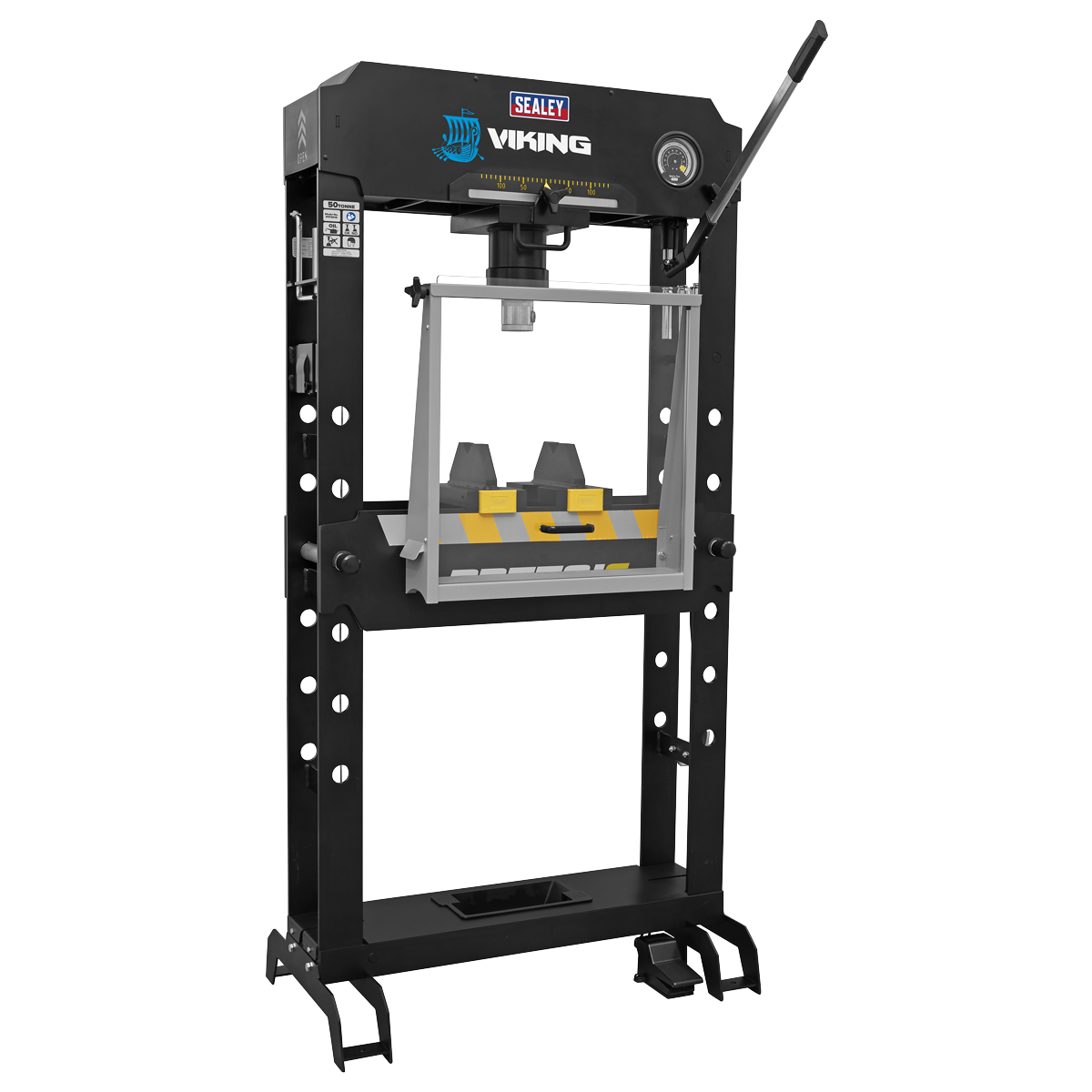 Viking Floor Type Air/Hydraulic Press with Sliding Ram and Foot Pedal 50 Tonne [PPF501S]