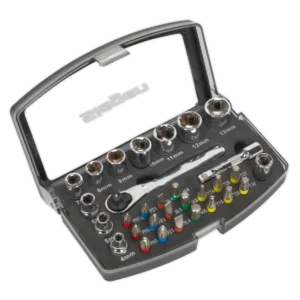 Siegen Socket & Bit Set 1/4"Sq Drive 31pc [S01036]
