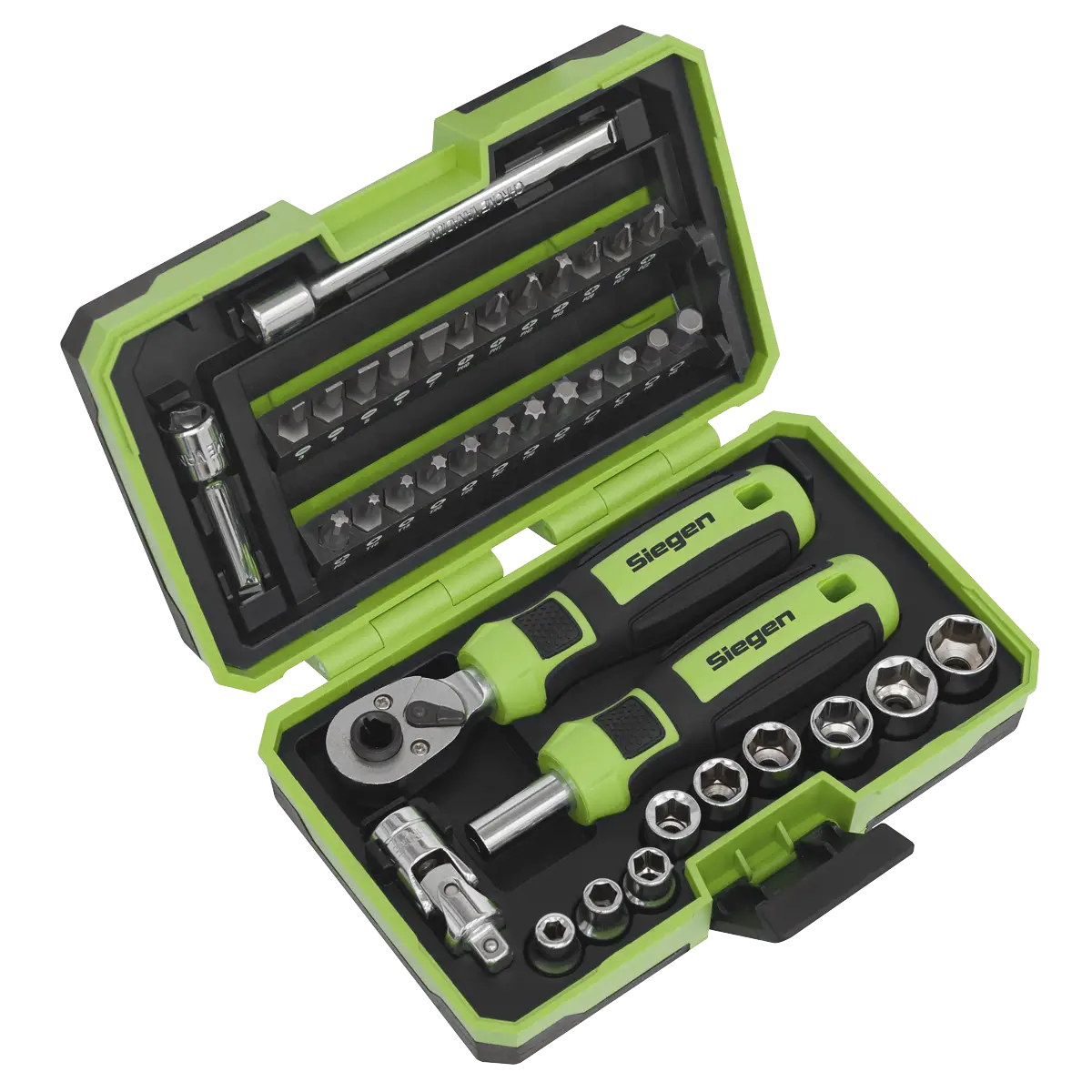 Siegen Socket & Bit Set 1/4"Sq Drive 38pc [S01255]