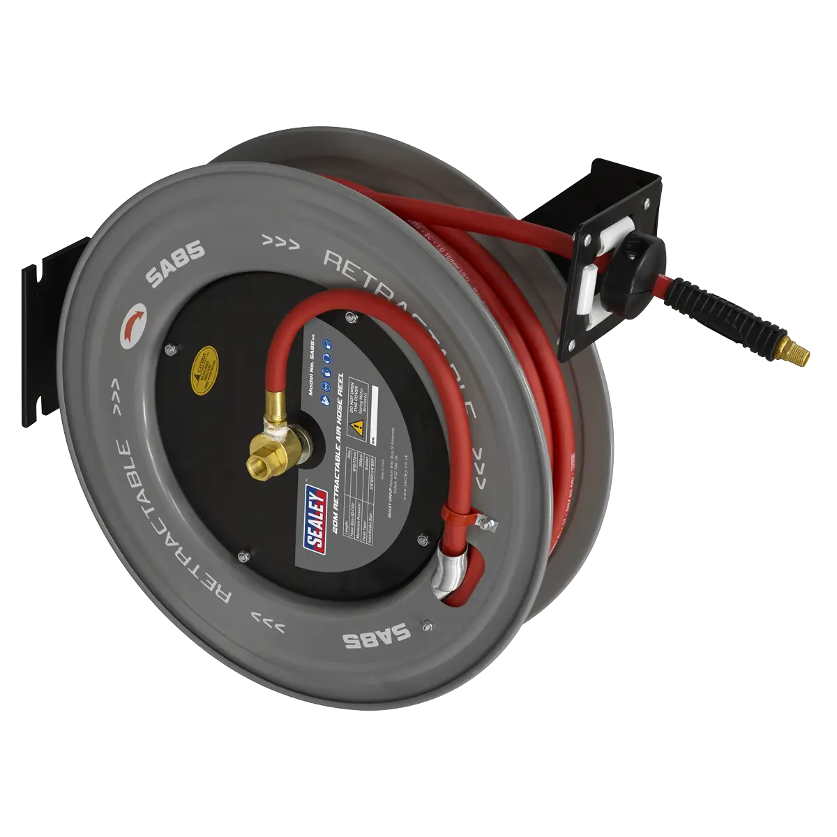 20m Retractable Rubber Air Hose with Steel Reel 10mm ID [SA85]