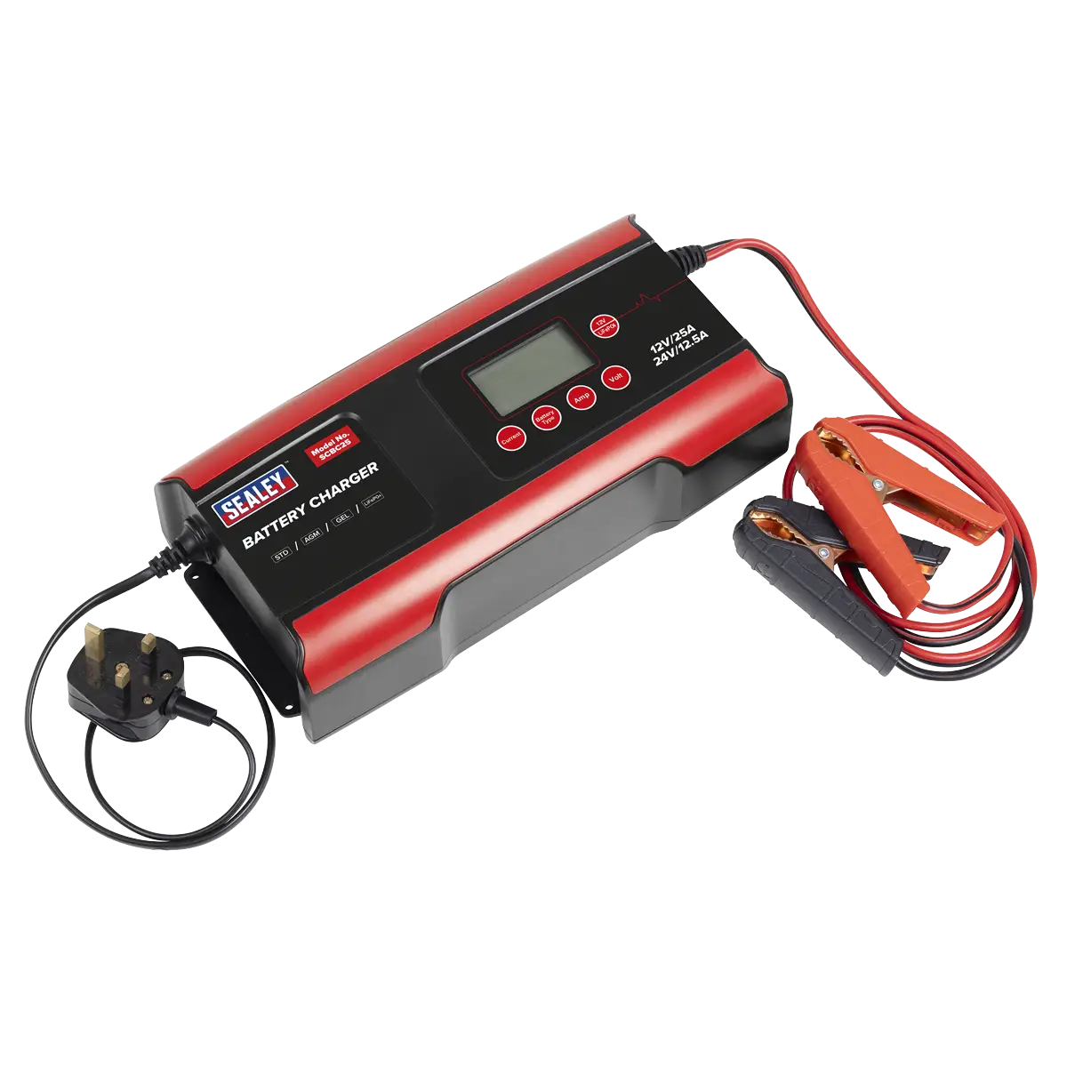 12/24V Compact Smart Battery Charger and Maintainer 25A [SCBC25]