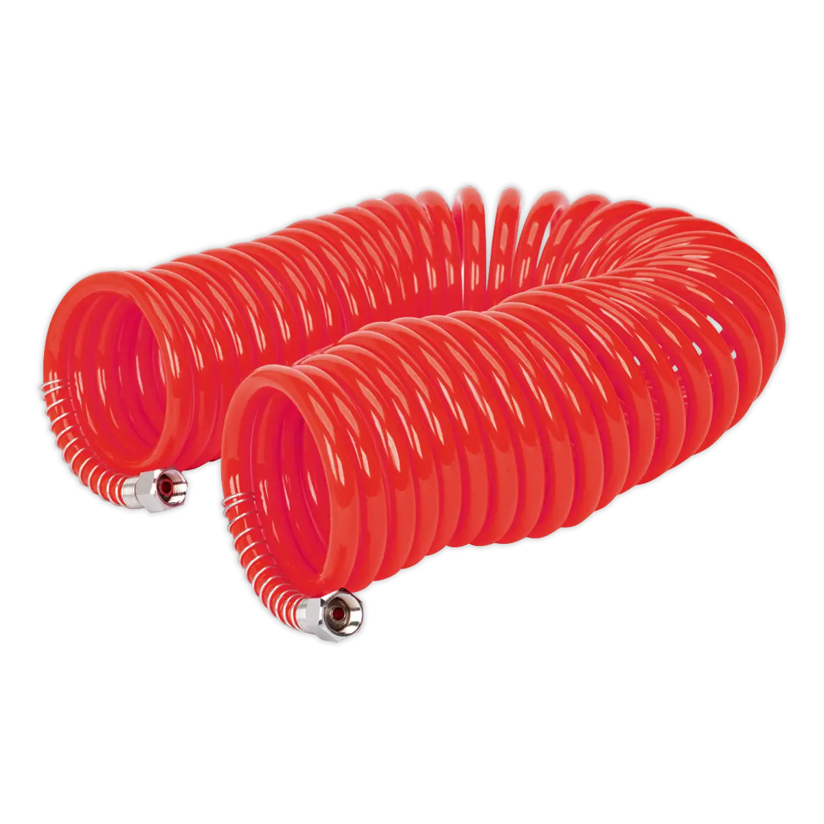 PU Coiled Air Hose with 1/4"BSP Unions 10m x 6mm [AH10C/6]