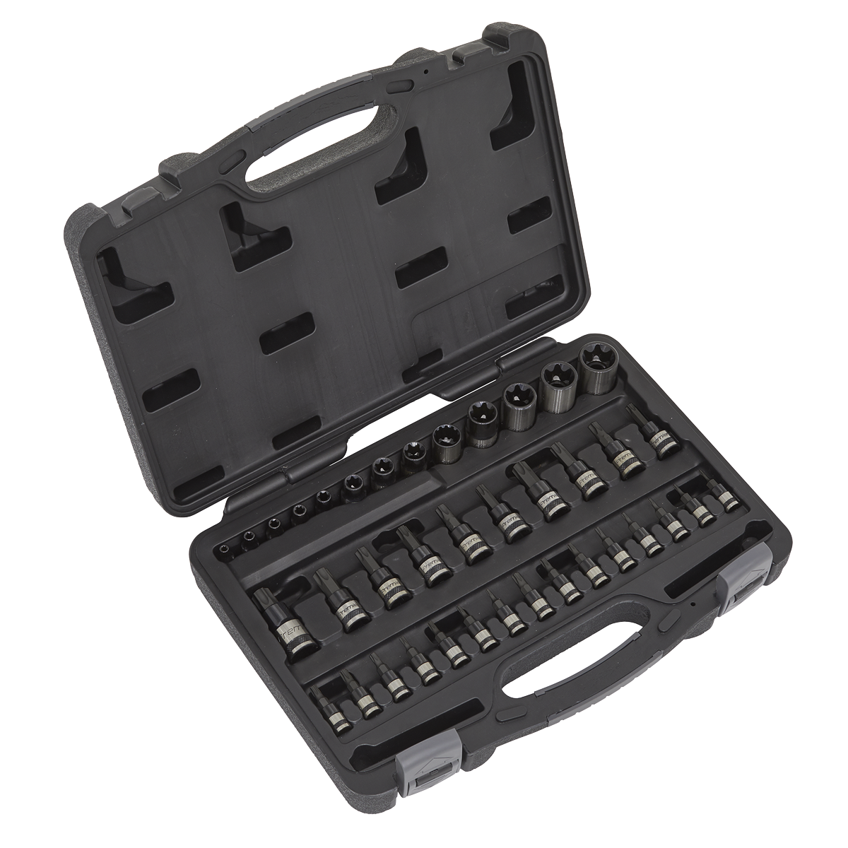 Premier Black TRX-Star* Socket & Security Socket Bit Set 1/4", 3/8" & 1/2"Sq Drive 38pc [AK6197B]