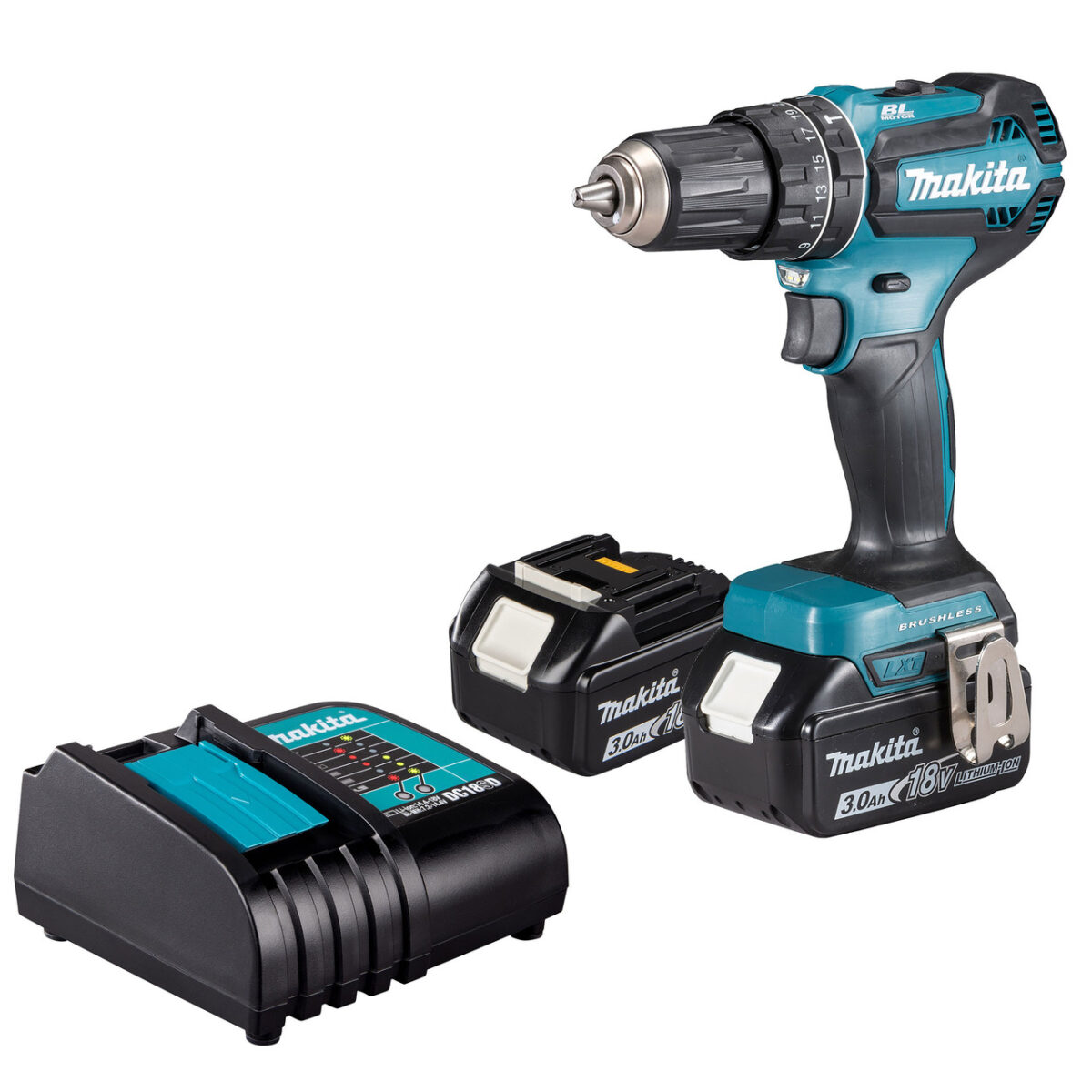 Makita DHP485SFE 18V LXT Combi Drill (2 x 3.0Ah Batteries)