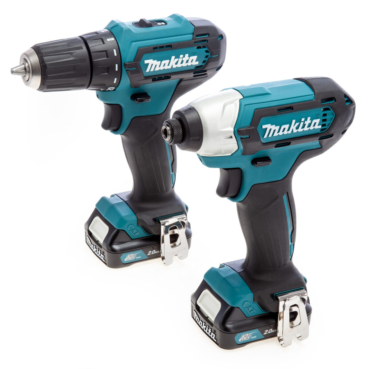 Makita CLX224AJ 12Vmax CXT Impact Driver & Drill Driver Twin Pack (2 x 2.0Ah Batteries)