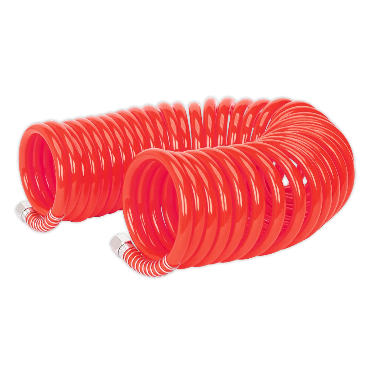 PU Coiled Air Hose with 1/4"BSP Unions 10m x 8mm [AH10C/8]