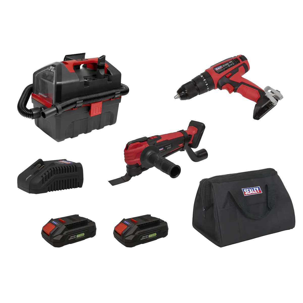 3 x SV20 Series Cordless Power Tool Vac Kit 20V Euro Plug - 2 Batteries [CP20VCOMBO5EU]