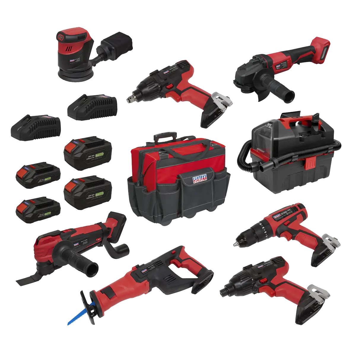 8 x SV20 Series Cordless Power Tool Kit 20V Euro Plug - 4 Batteries [CP20VCOMBO4EU]