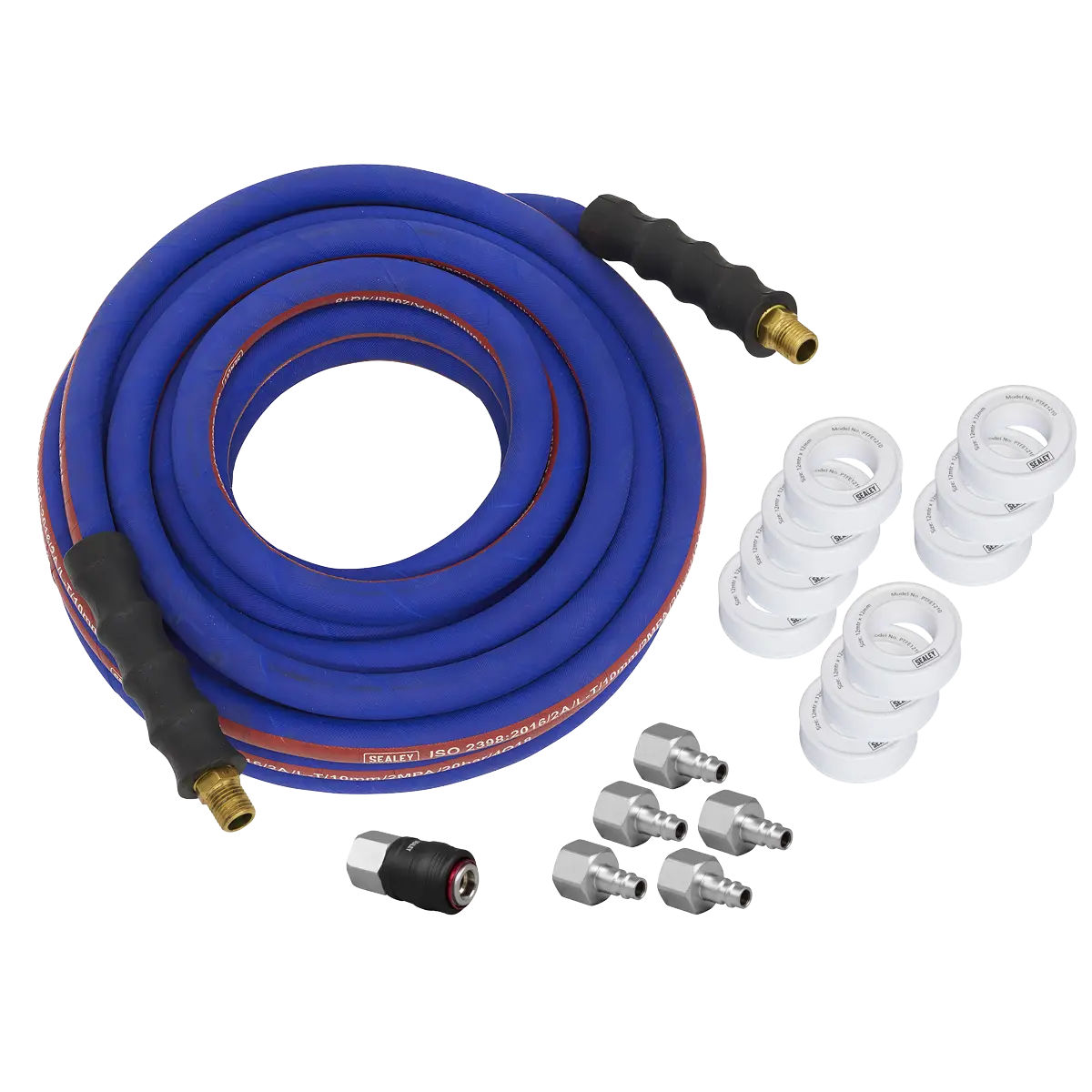 Extra-Heavy-Duty High Flow Air Hose Kit with Couplings 15m x 13mm [AHK05]