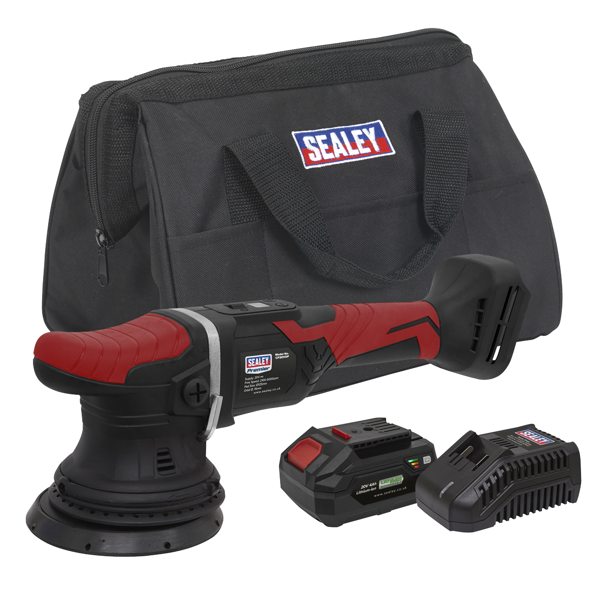 Premier SV20 Series 125mm Cordless Orbital Polisher Kit 20V 4Ah - Euro Plug