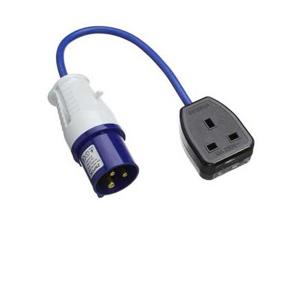 Fly-lead 16A 230V Plug to 13A 1 Gang Socket