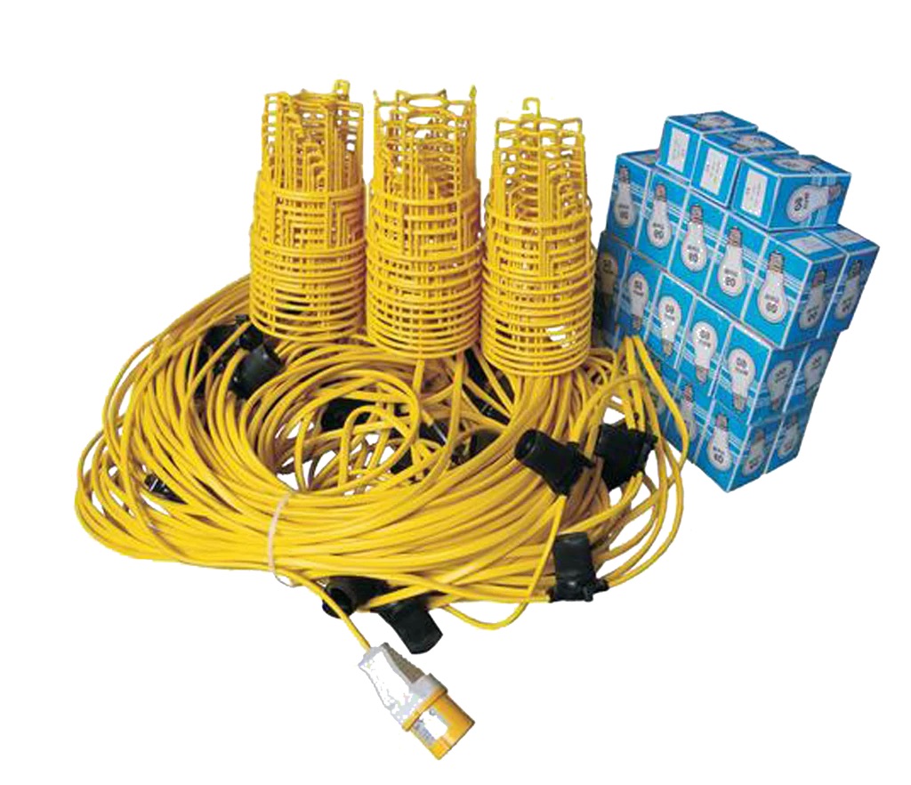 110V 100m 10w LED Festoon Lighting Kit - Including Bulbs and Guards