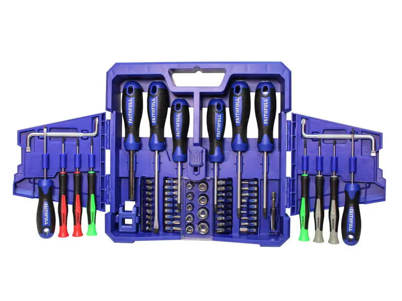 Fold Out Screwdriver & Bit Set, 63 Piece | FAISDSET63
