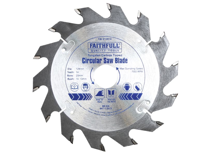 TCT Circular Saw Blade 128 x 20mm x 14T POS | FAIZ12814
