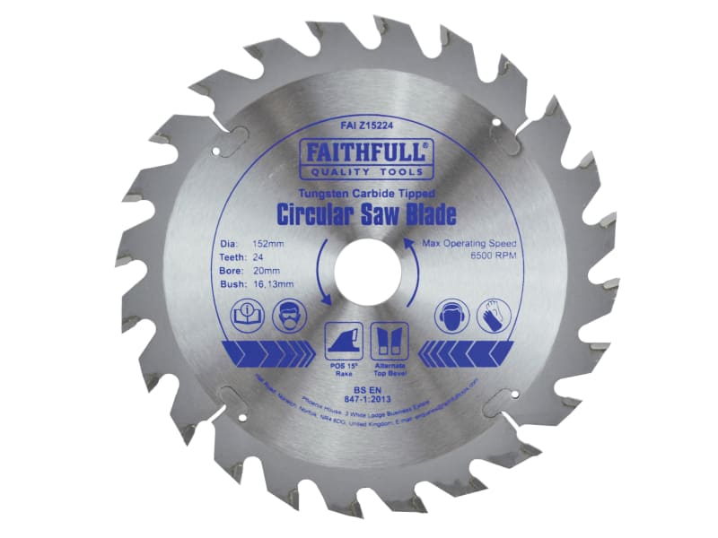 TCT Circular Saw Blade 152 x 20mm x 24T POS | FAIZ15224