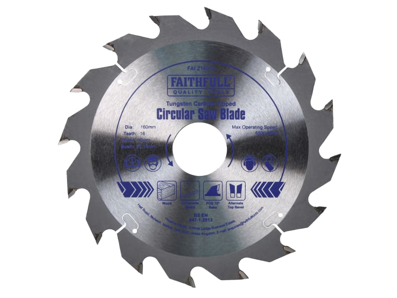 TCT Circular Saw Blade 160 x 30mm x 16T POS | FAIZ16016