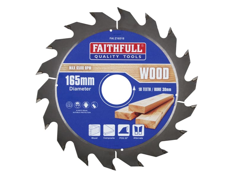 TCT Circular Saw Blade 165 x 30mm x 18T POS | FAIZ16518
