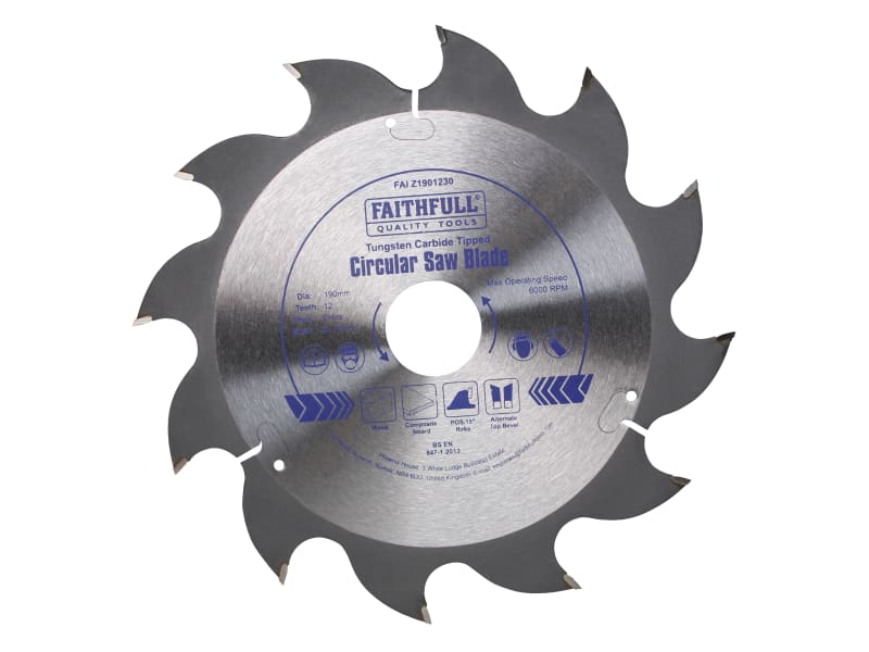TCT Circular Saw Blade 190 x 30mm x 12T POS | FAIZ1901230