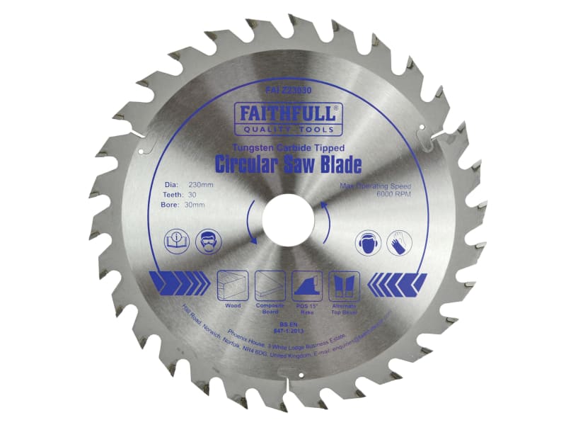 TCT Circular Saw Blade 230 x 30mm x 30T POS | FAIZ23030