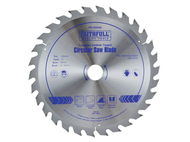 TCT Circular Saw Blade 254 x 30mm x 30T POS | FAIZ25430