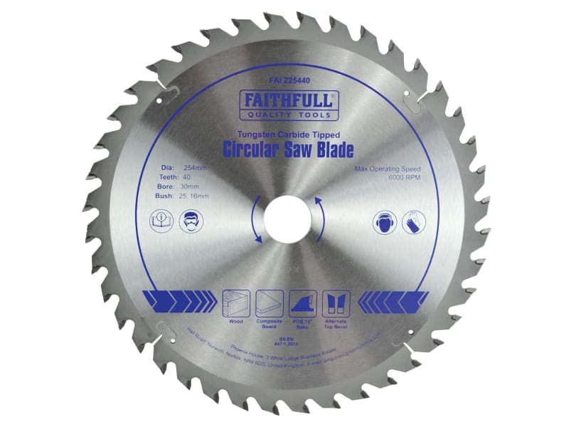 TCT Circular Saw Blade 254 x 30mm x 40T POS | FAIZ25440