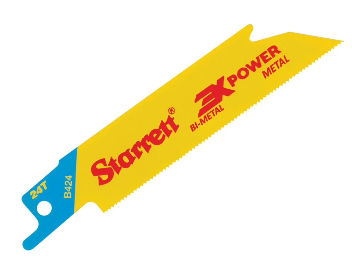 B424-5 Bi-Metal Reciprocating Blade, Metal Straight 100mm 24 TPI (Pack 5) | STRB4245