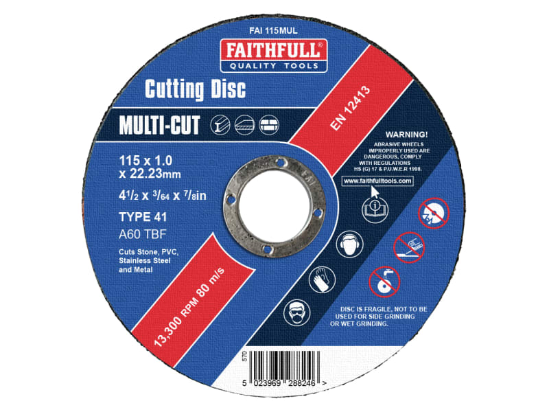 Multi-Purpose Cutting Disc 115 x 1.0 x 22.23mm (Pack 10) | FAI11510MUL