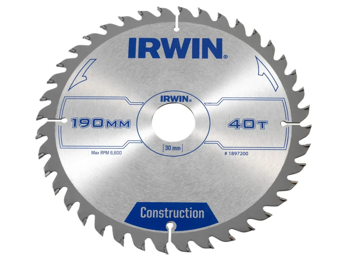 Construction Circular Saw Blade 190 x 30mm x 40T ATB | IRW1897200