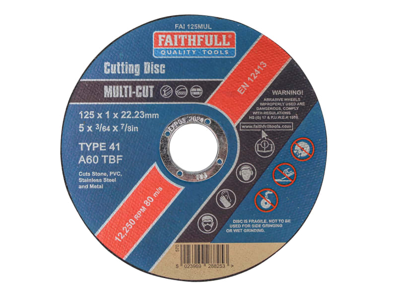 Multi-Purpose Cutting Disc 125 x 1.0 x 22.23mm (Pack 10) | FAI12510MUL