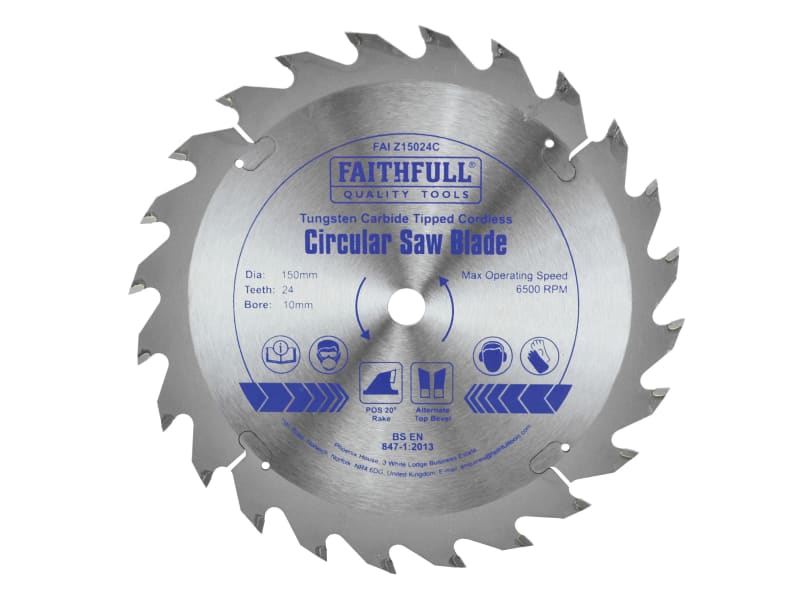 TCT Cordless Trimsaw Blade 150 x 10mm x 24T POS | FAIZ15024C