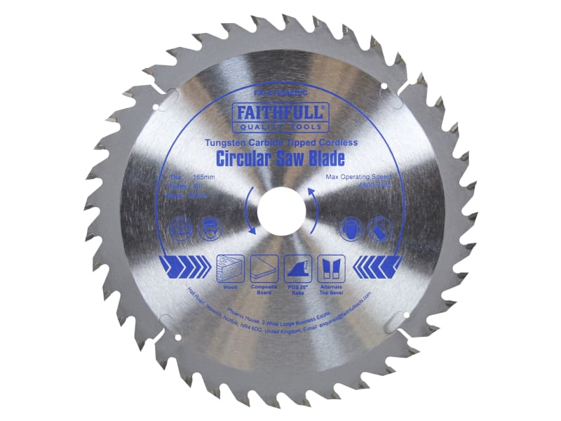 TCT Cordless Trimsaw Blade 165 x 20mm x 40T POS | FAIZ1654020C