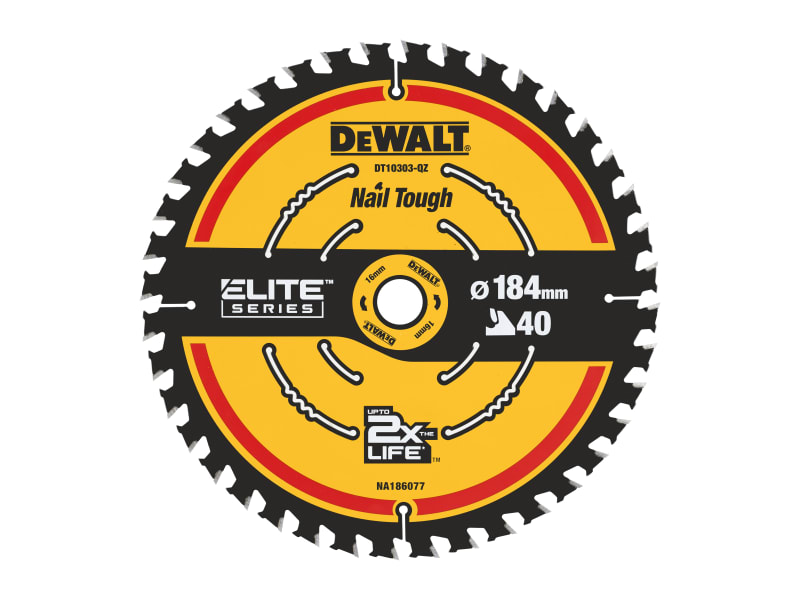 ELITE™ Series 2nd Fix Circular Saw Blade 184 x 16mm x 40T | DEWDT10303QZ