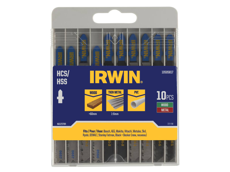 HCS/HSS T-Shank Jigsaw Blade Set, 10 Piece | IRW10505817