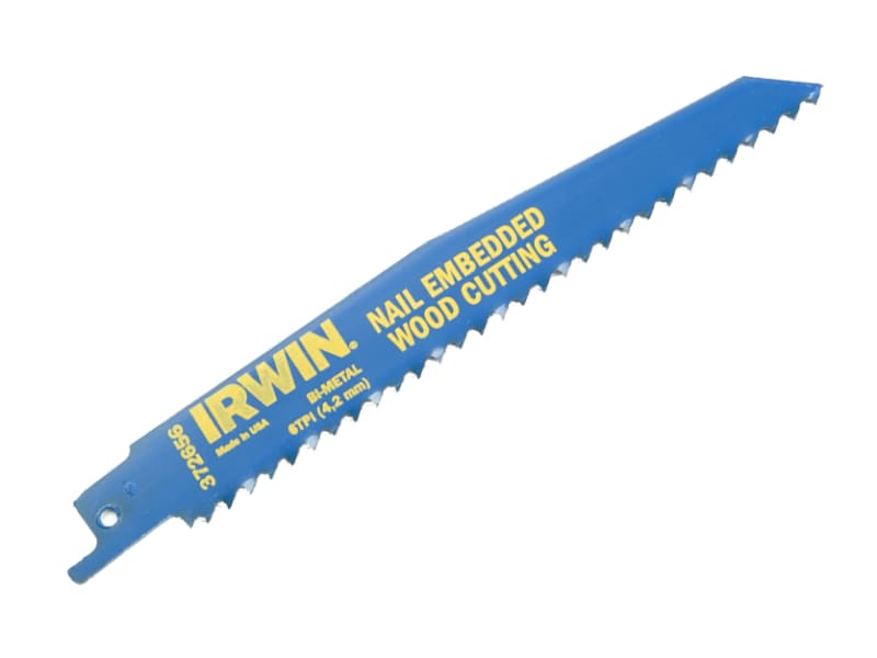 956R Sabre Saw Blade Nail Embedded Wood Cutting 225mm (Pack 5) | IRW10504158
