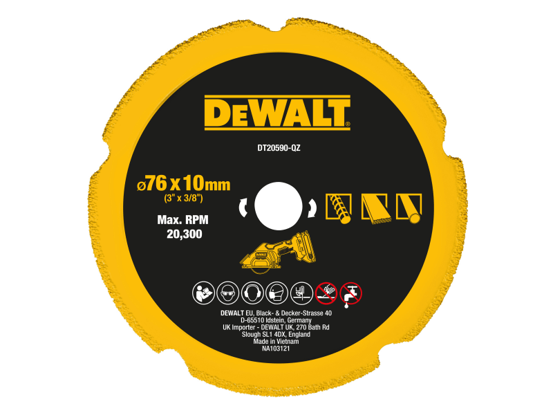 DT20590 Diamond Multi Material Blade 75mm | DEWDT20590QZ