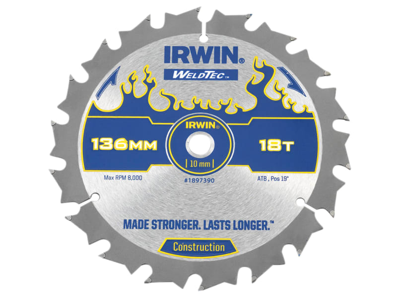 Weldtec Cordless Circular Saw Blade 136 x 10mm x 18T ATB | IRW1897390