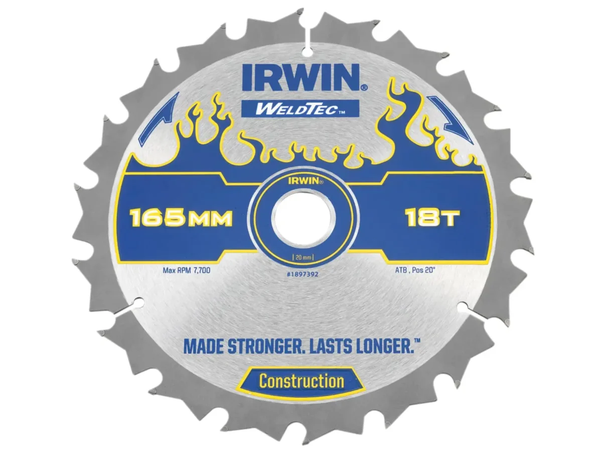 Weldtec Cordless Circular Saw Blades 165 x 20mm x 18T ATB | IRW1897392