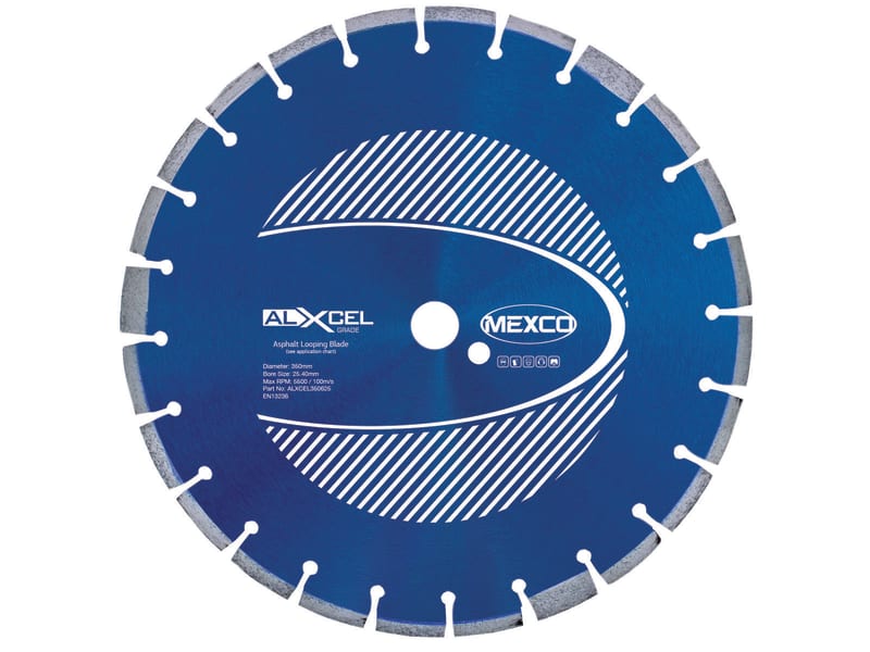 Asphalt Looping Diamond Blade 350 x 25.4mm x 6mm Width | MEXALXL3506