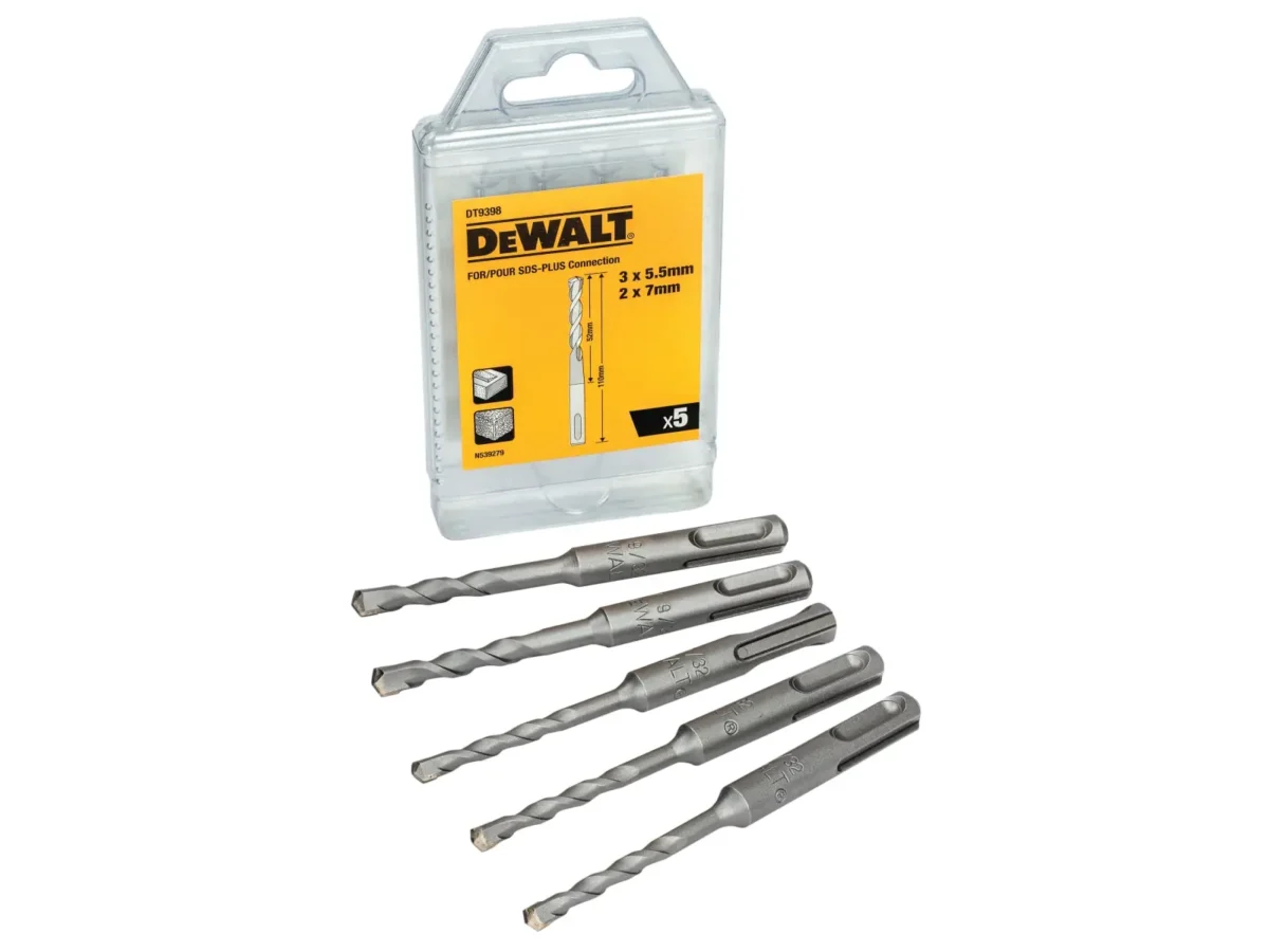 DT9398 SDS Plus Drill Bit Set, 5 Piece | DEWDT9398QZ