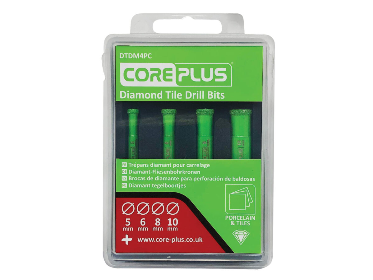 DTDM4PC Diamond Tile Drill Bit Set, 4 Piece | CORDTDM4PC