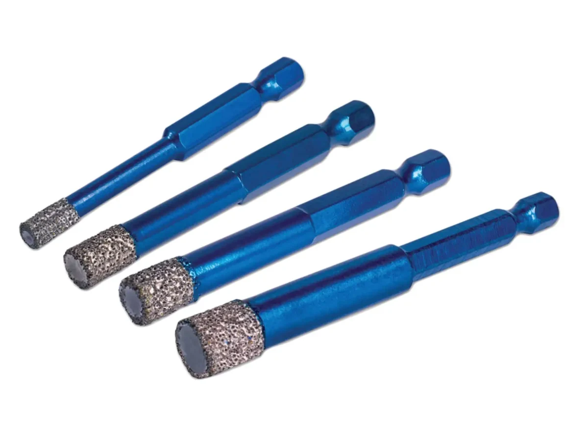 XCEL Grade Wax Filled (Hex Fit) Tile Drill Bit Set, 4 Piece | MEXA10VBDSET