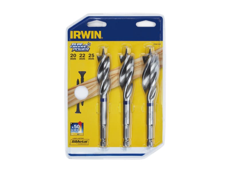 Blue Groove Wood Power Bit Set, 3 Piece | IRW10507764