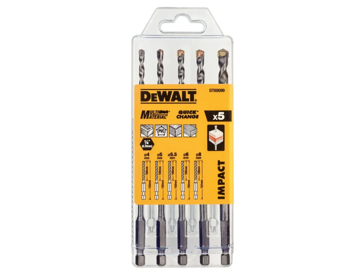 DT60099 Extreme Impact Masonry Drill Bit Set 5 Piece | DEWDT60099QZ