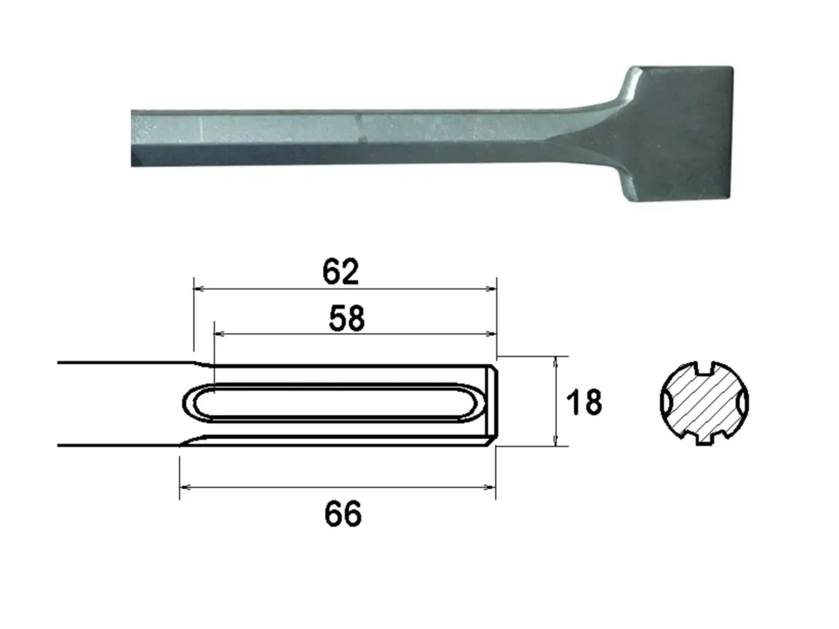 SDS Max Straight Scaling Chisel 50 x 400mm | FAIMAXSC50