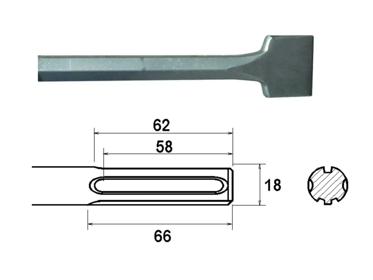 SDS Max Straight Scaling Chisel 75 x 300mm | FAIMAXSC75
